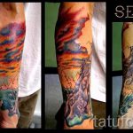 tatouage coucher de soleil - photo fraîche du tatouage fini sur 14072016 5