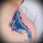 watercolor tattoo whale - ready version of a photo of the tattoo 14072016 3