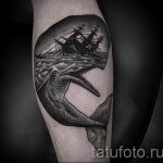 тату кит классная работа - фото вариант готовой татуировки от 14072016 37
