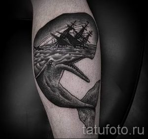 тату кит классная работа - фото вариант готовой татуировки от 14072016 37