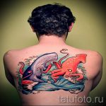 тату кит классная работа - фото вариант готовой татуировки от 14072016 51