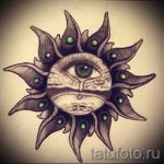 тату солнце глаз - фото классной готовой татуировки от 14072016 2