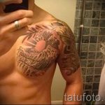 тату солнце на груди - фото классной готовой татуировки от 14072016 3