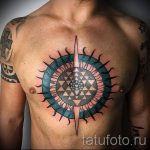 тату солнце на груди - фото классной готовой татуировки от 14072016 4