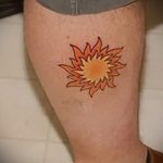 тату солнце на ноге - фото классной готовой татуировки от 14072016 2