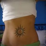 тату солнце пупок - фото классной готовой татуировки от 14072016 1