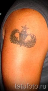 Airborne tattoo on his arm - Photo example of the tattoo 1021 tatufoto.ru