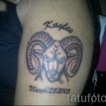 Aries tattoo on his arm - a photo of the finished tattoo 02082016 1017 tatufoto.ru