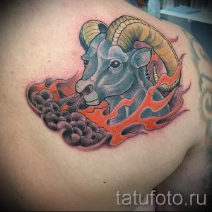 Aries tattoo - photos of the finished tattoo on 02082016 2013 tatufoto.ru