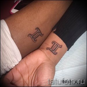 Photo - tattoo on the wrist twins - option 1031 tatufoto.ru