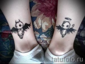 Photo - tattoo twins Angel and demon - option 2034 tatufoto.ru