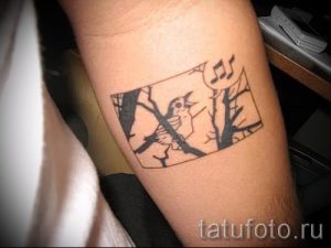 Tattoo-Notizen und Vögel - Fotos des fertigen Tätowierung auf 02082016 2073 tatufoto.ru