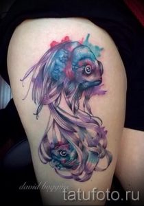 Wassermann Tattoo Aquarell - Foto - ein Beispiel für die fertigen Tätowierung 01082016 1056 tatufoto.ru