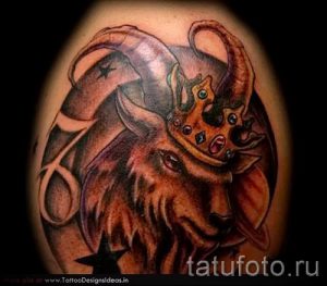 Widder Tätowierung auf seinem Arm - ein Foto des fertigen Tätowierung 02082016 2047 tatufoto.ru