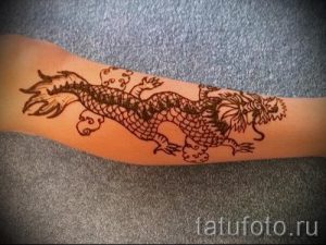 mehendi Drachen auf dem Arm - eine temporäre Henna-Tattoo Foto 1072 tatufoto.ru