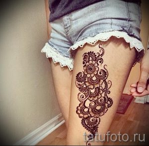 mehendi Muster auf dem Bein - Optionen für temporäre Henna-Tattoo auf 05082016 1068 tatufoto.ru
