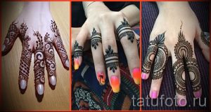 mehendi an den Fingern - eine temporäre Henna-Tattoo Foto 1018 tatufoto.ru