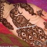 mehendi auf einer Hand Vogelfeder - Foto temporäre Henna-Tattoo 2053 tatufoto.ru