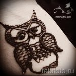 mehendi hibou sur sa jambe - les options de tatouage au henné temporaire sur 05082016 1067 tatufoto.ru