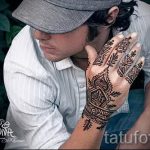 mehendi on a hand men - a temporary henna tattoo photo 1089 tatufoto.ru