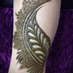 mehendi sur une plume d'oiseau de la main - photo temporaire tatouage au henné 1181 tatufoto.ru