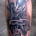 photo - cool tattoo on his calf - an example 1064 tatufoto.ru