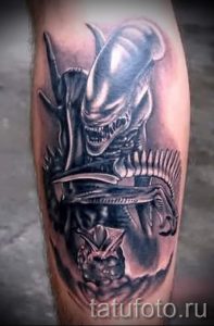 photo - cool tattoo on his calf - an example 1064 tatufoto.ru