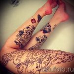 photo - tatouage fraîche sur sa jambe - un exemple 1104 tatufoto.ru