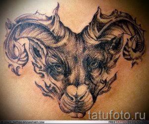 ram Tätowierung auf seinem Rücken - ein Foto des fertigen Tätowierung 02082016 1037 tatufoto.ru