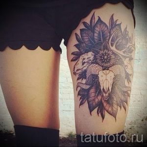 ram skull tattoo - a photo of the finished tattoo on 02082016 1029 tatufoto.ru