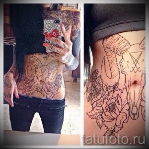 ram tatouage de crâne - une photo du tatouage fini sur 02082016 1031 tatufoto.ru