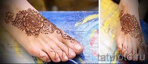 красивое мехенди на ноге - варианты временной тату хной от 05082016 9119 tatufoto.ru