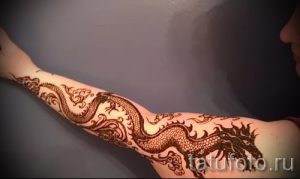 мехенди дракон на руке - фото временной тату хной 1212 tatufoto.ru