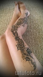 мехенди на ноге на бедре - варианты временной тату хной от 05082016 4159 tatufoto.ru