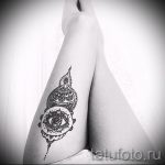 мехенди на ноге на ляжке - варианты временной тату хной от 05082016 4166 tatufoto.ru