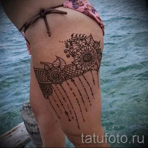 мехенди на ноге подвязка - варианты временной тату хной от 05082016 2170 tatufoto.ru