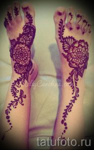 мехенди на ноге цветы - варианты временной тату хной от 05082016 14202 tatufoto.ru