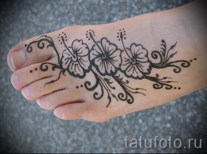 мехенди на ноге цветы - варианты временной тату хной от 05082016 6194 tatufoto.ru