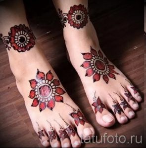 мехенди на пальцах ног - варианты временной тату хной от 05082016 10227 tatufoto.ru