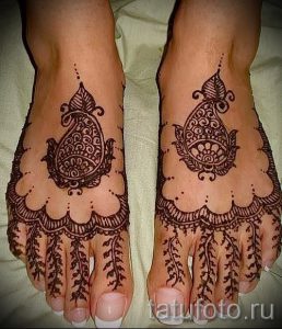 мехенди на пальцах ног - варианты временной тату хной от 05082016 7224 tatufoto.ru