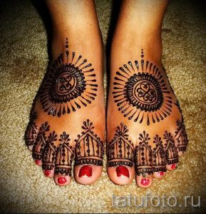 мехенди на пальцах ног - варианты временной тату хной от 05082016 8225 tatufoto.ru