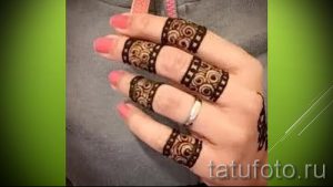 мехенди на пальцах рук - фото временной тату хной 7238 tatufoto.ru
