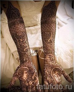 мехенди на руке до локтя - фото временной тату хной 2315 tatufoto.ru