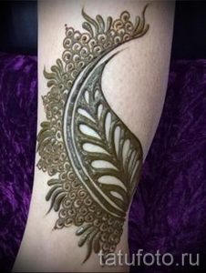 мехенди перо на ноге - варианты временной тату хной от 05082016 4240 tatufoto.ru