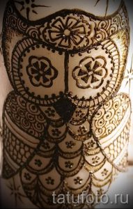 мехенди сова на ноге - варианты временной тату хной от 05082016 4248 tatufoto.ru