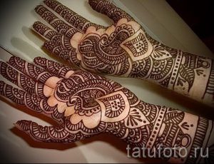 рисунки мехенди на руке - фото временной тату хной 10470 tatufoto.ru
