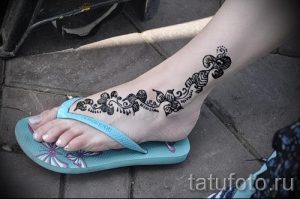 рисунки хной на ноге легкие - варианты временной тату хной от 05082016 2251 tatufoto.ru