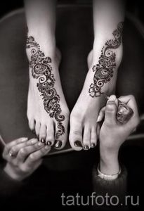 рисунки хной на ноге легкие - варианты временной тату хной от 05082016 6255 tatufoto.ru