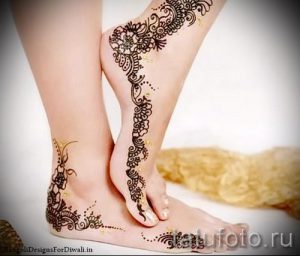 рисунки хной на ноге фото - варианты временной тату хной от 05082016 7262 tatufoto.ru