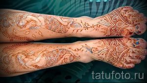 рисунок хной на ноге фото узоры - варианты временной тату хной от 05082016 5268 tatufoto.ru